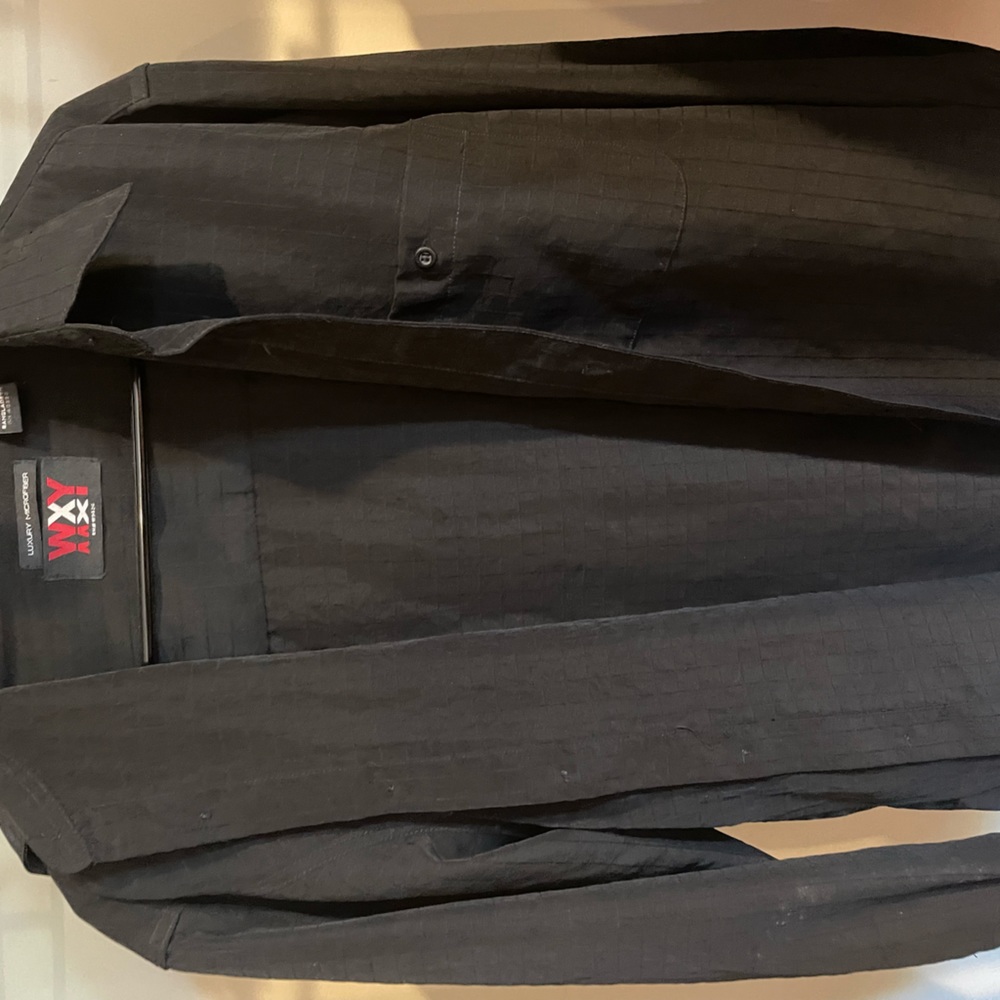 Mens black button down